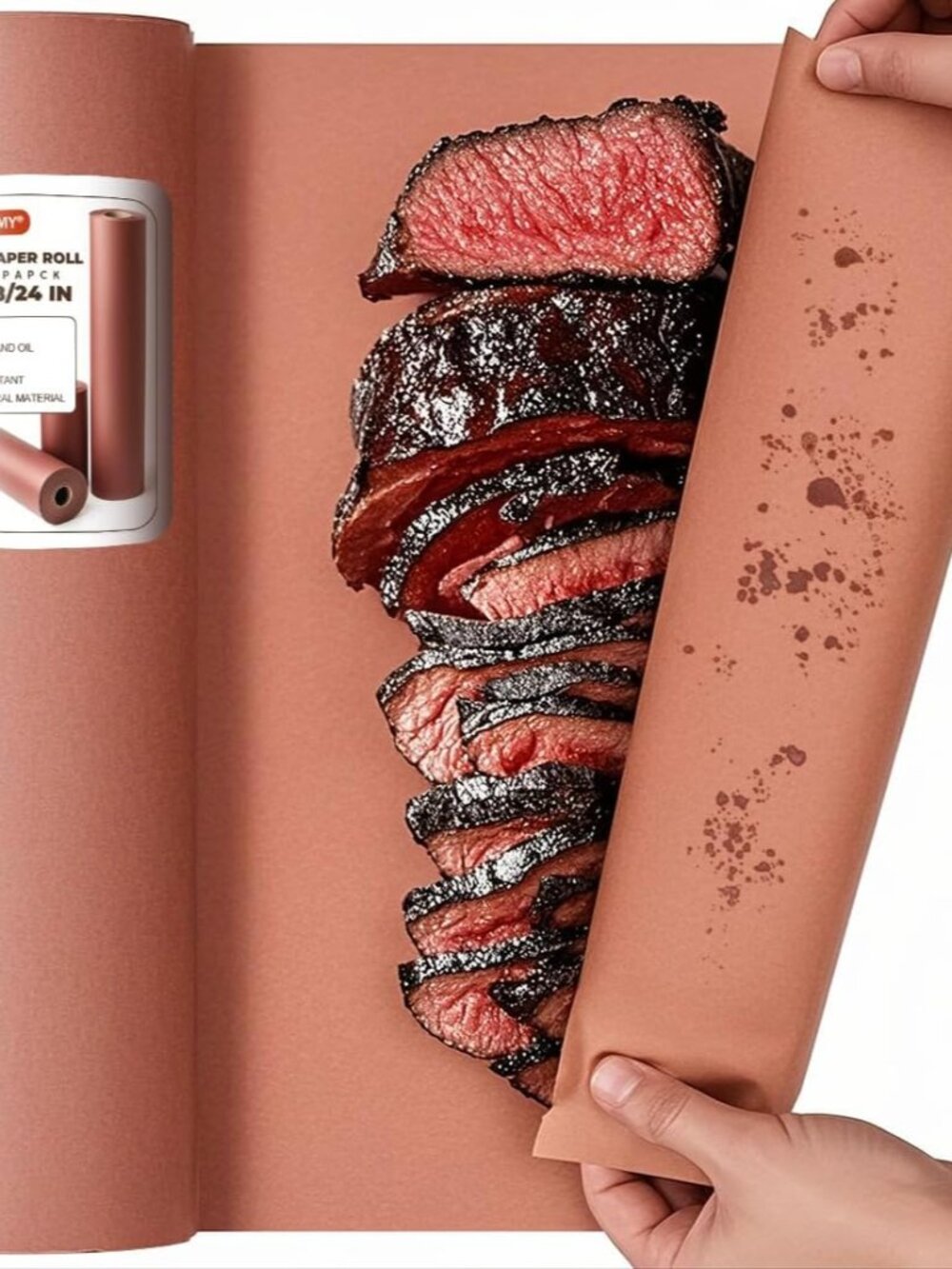 PerkHomy 18" x 200' 2400" Pink Butcher Paper Roll for Smoker BBQ Grilling Smokin